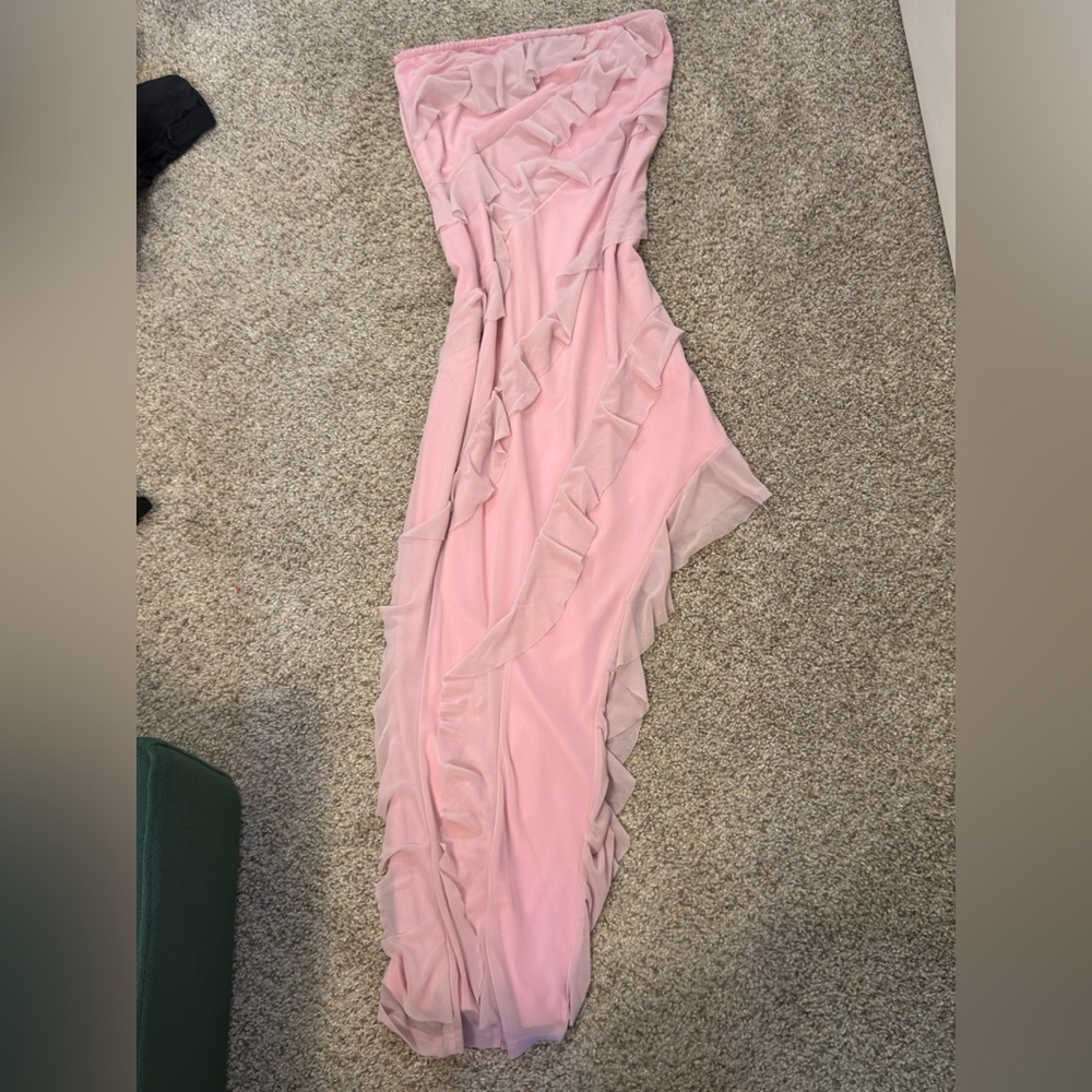 Chic Asymmetrical Pink Dress
